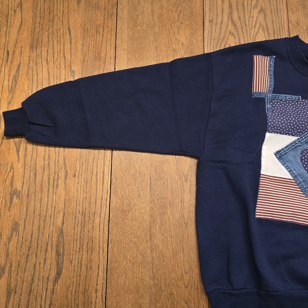Vintage Jerzees Patchwork Appliqu Sweatshirt Usa … - image 4
